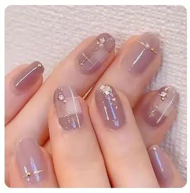 24Pcs Nude Pink Short Round Press-On Nails