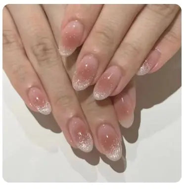 24Pcs Nude Pink Short Round Press-On Nails