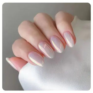 24Pcs Nude Pink Short Round Press-On Nails