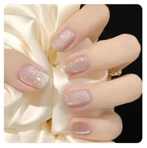 24Pcs Nude Pink Short Round Press-On Nails