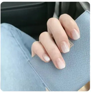 24Pcs Nude Pink Short Round Press-On Nails