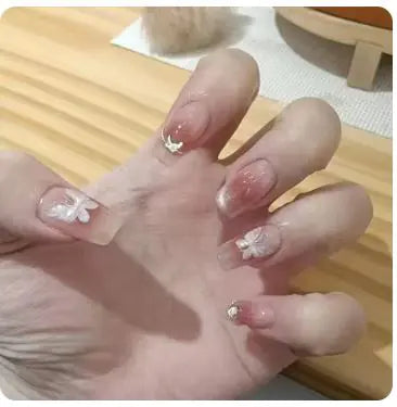 24Pcs Nude Pink Short Round Press-On Nails