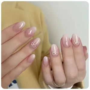 24Pcs Nude Pink Short Round Press-On Nails