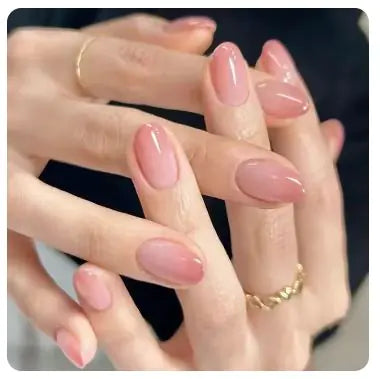 24Pcs Nude Pink Short Round Press-On Nails