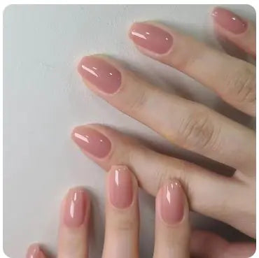 24Pcs Nude Pink Short Round Press-On Nails