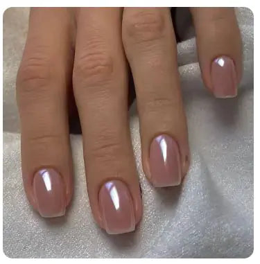 24Pcs Nude Pink Short Round Press-On Nails