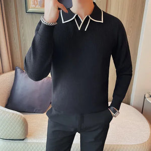 Brand Clothing Men Warm in Winter Lapel Knitted