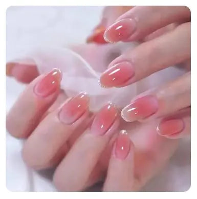 24Pcs Nude Pink Short Round Press-On Nails