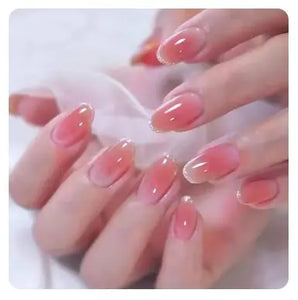 24Pcs Nude Pink Short Round Press-On Nails