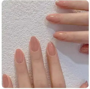 24Pcs Nude Pink Short Round Press-On Nails