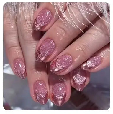 24Pcs Nude Pink Short Round Press-On Nails