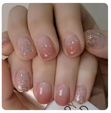 24Pcs Nude Pink Short Round Press-On Nails